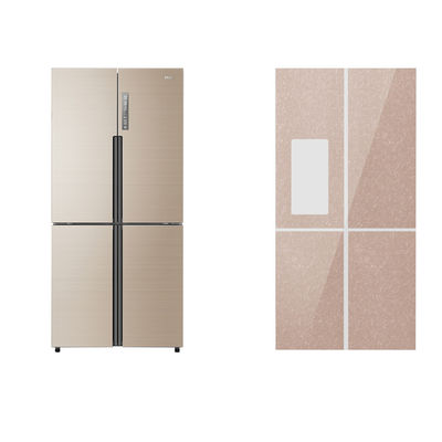 Professional Tempered Glass Refrigerator Door Panels , 3D Metallic Effect